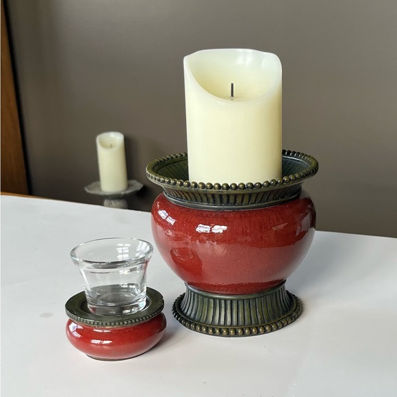 VTG PartyLite Moroccan Spice candle decor, pillar & votive/tealight holder - Picture 2 of 9